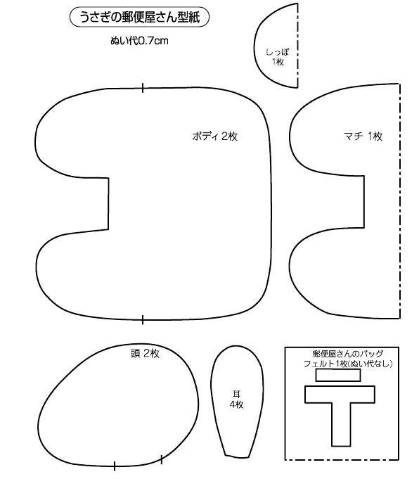 うさぎの郵便屋さん 小物 手づくりレシピ そーいんぐ Com